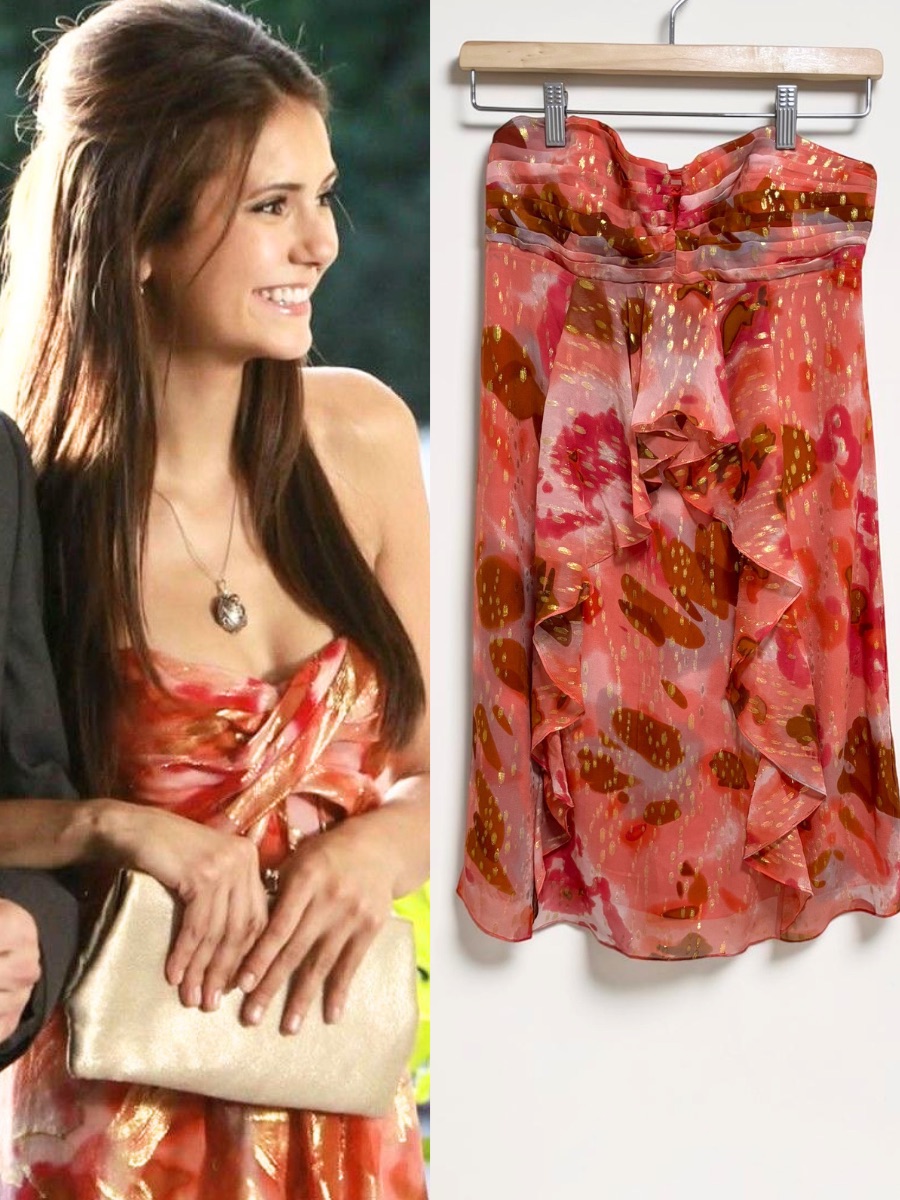 Rare Strapless Dress Aso Elena Gilbert The Vampire Diaries Lava Alt Y2k Size 2